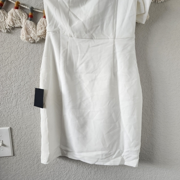 Lulus Stay Gorgeous White One Shoulder Puff Sleeve Mini Dress Elegant Formal M - Picture 8 of 12